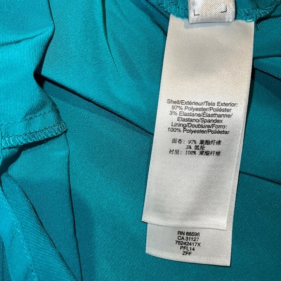 Dkny  teal sheer Loose fit silky sleeveless blouse Sz XS - Picture 6 of 12